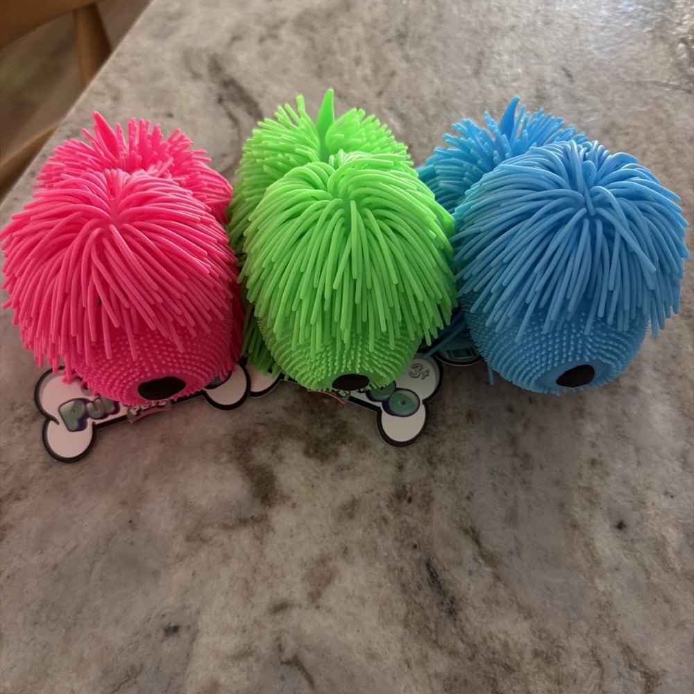 Pufferoo Pets Blue Pink Green  Squishy Squeezy Sensory Toy Fidget Stress Relief